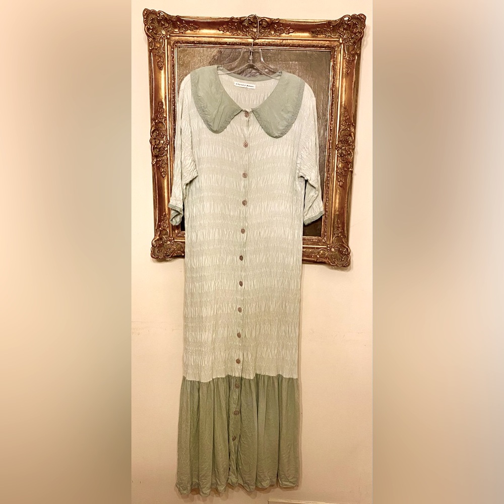 Vintage Christy Allen Pastel Green Long Dress